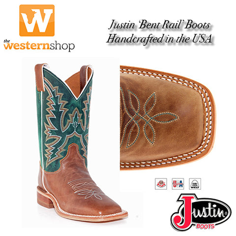 Justin Bent Rail BRL317 Brown Leather Sole Boot