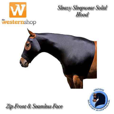 Sleazy Sleepware For Horses Stretch Hood With Zipper - Solid