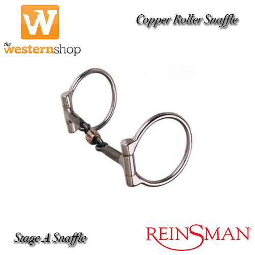 Reinsman Golden Glide 252 Offset D Ring Copper Roller Snaffle