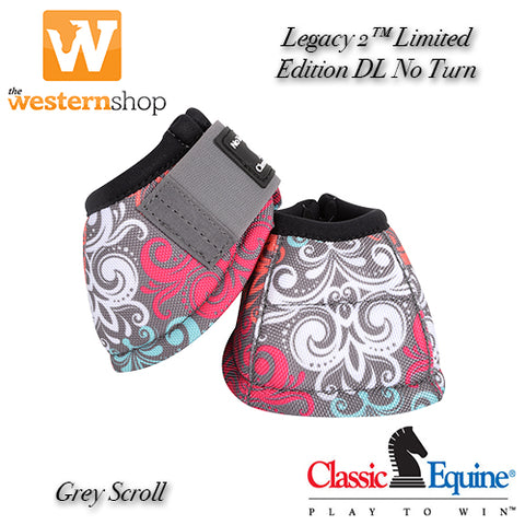 Classic Equine DL No Turn™ 'Grey Scroll' Bell Boot