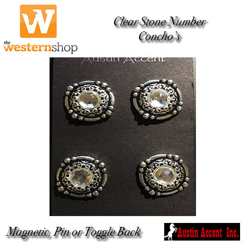 Austin Accent Clear Crystal Number Concho's