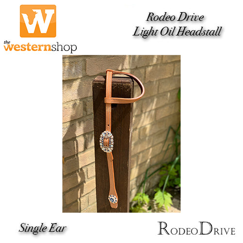 TWS Single Ear Headstall with Rodeo Drive Accents in Capri & AB