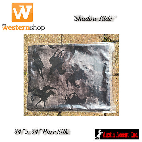 Western 'Wild Rag' Silk Scarves - Shadow Ride