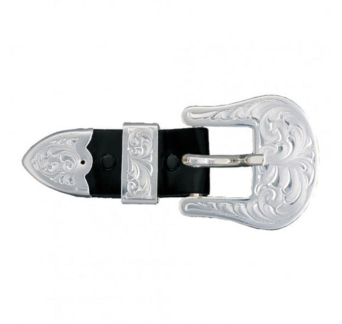 Montana Silversmiths 3/4" Clear Edge Engraved Silver Buckle Set