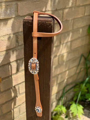 TWS Single Ear Headstall with Rodeo Drive Accents in Capri & AB