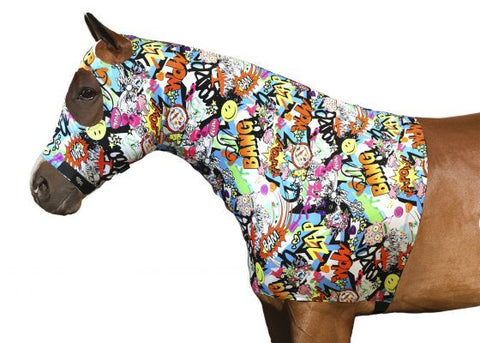 Sleazy Sleepware For Horses Stretch Hood With Zipper - Funky Prints
